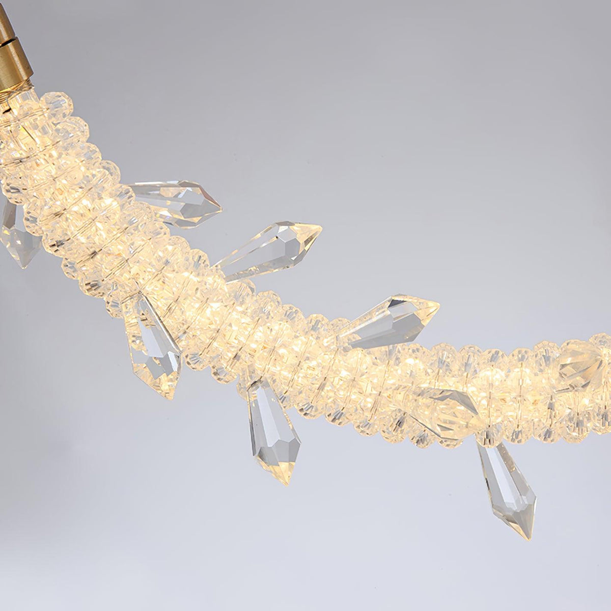 Crystal Pendant Light in Copper Gold Finish with Integrated LED