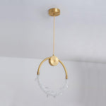 Crystal Pendant Light in Copper Gold Finish with Integrated LED