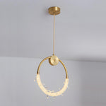 Crystal Pendant Light in Copper Gold Finish with Integrated LED