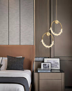 Crystal Pendant Light in Copper Gold Finish with Integrated LED