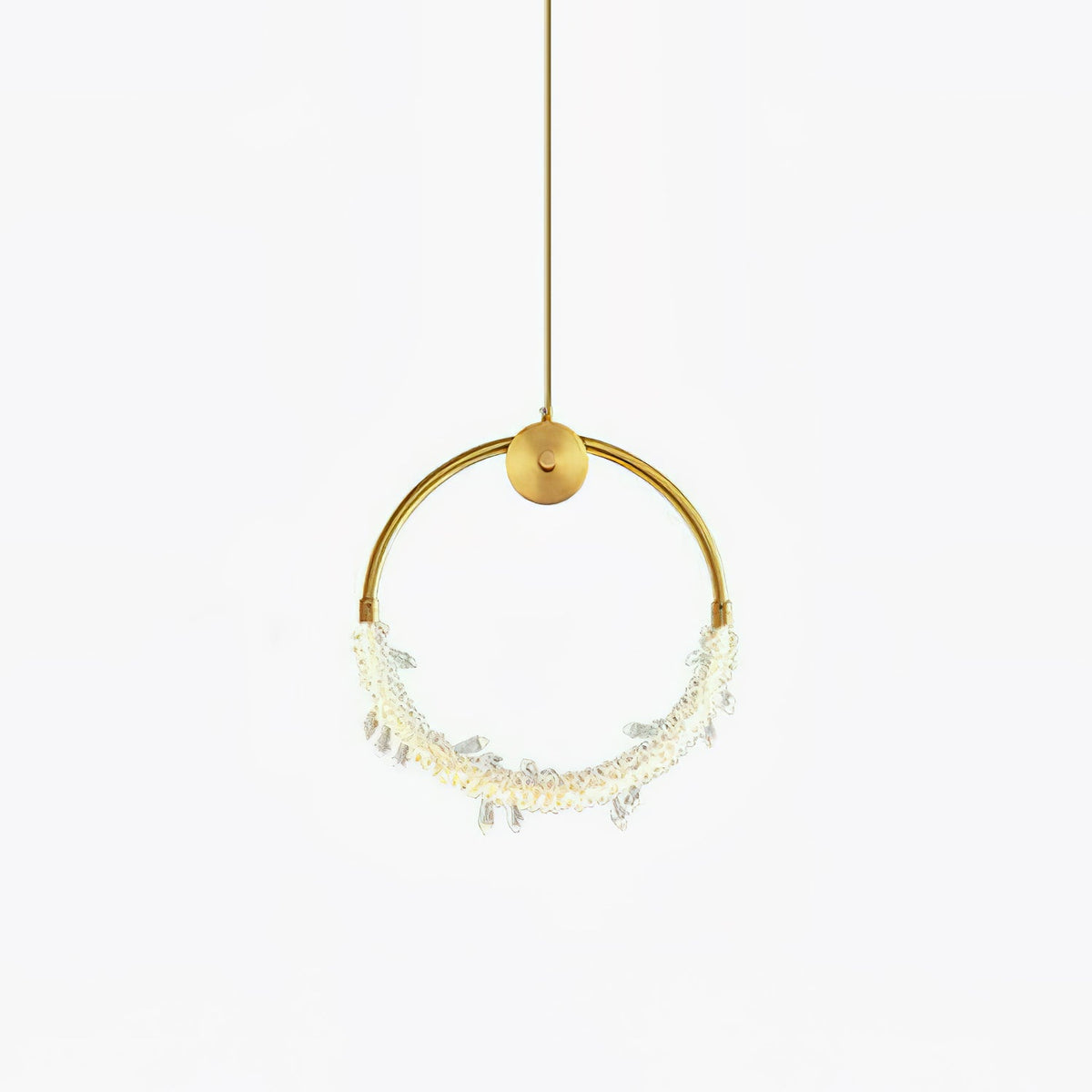 Crystal Pendant Light in Copper Gold Finish with Integrated LED