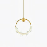 Crystal Pendant Light in Copper Gold Finish with Integrated LED