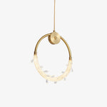 Crystal Pendant Light in Copper Gold Finish with Integrated LED