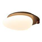 Walnut Wood Accent LED Flush Mount Ceiling Light