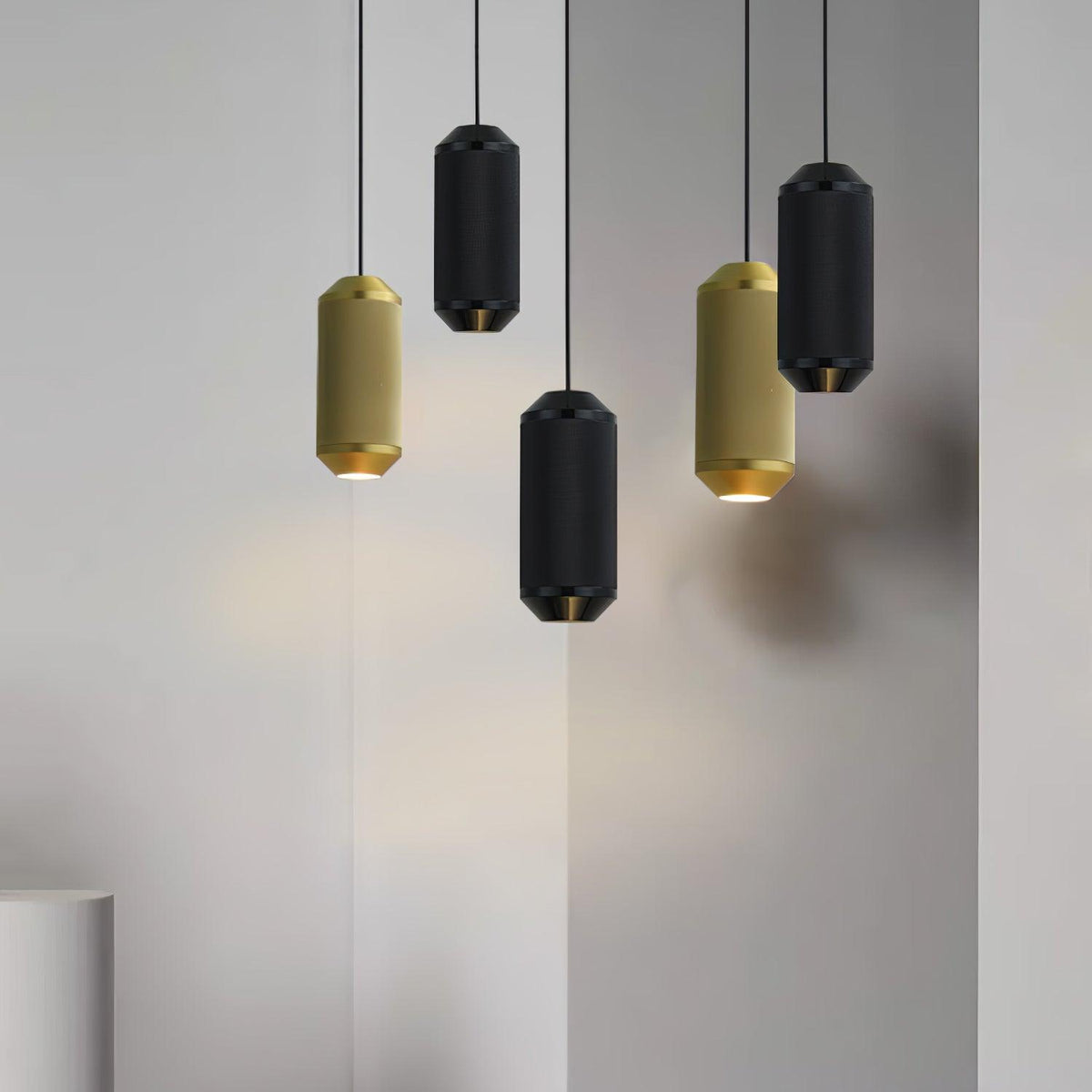 Backbeat Modern LED Pendant Light in Black or Gold for Dining Room and Kitchen Island