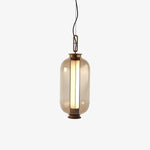 Bai Family Blown Glass Pendant Light in Bronze for Dining and Entry