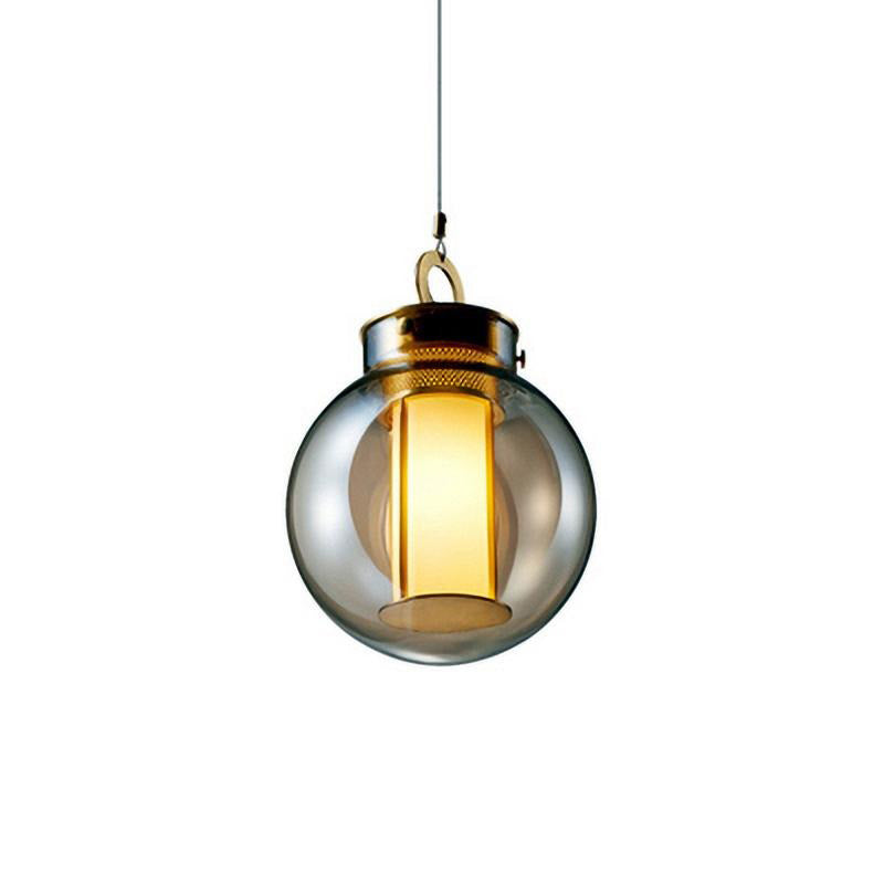 Bai Family Blown Glass Pendant Light in Bronze for Dining and Entry