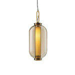 Bai Family Blown Glass Pendant Light in Bronze for Dining and Entry
