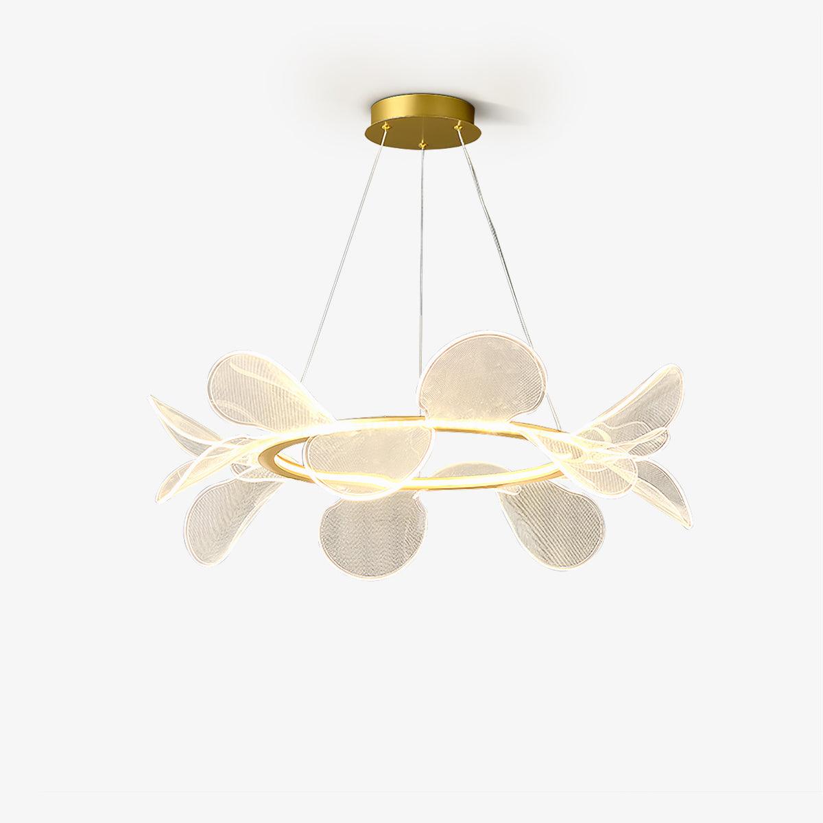 Bain Flying Flowers Chandelier — Gold Acrylic LED Pendant Light