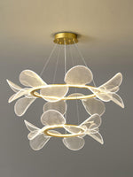 Bain Flying Flowers Chandelier — Gold Acrylic LED Pendant Light