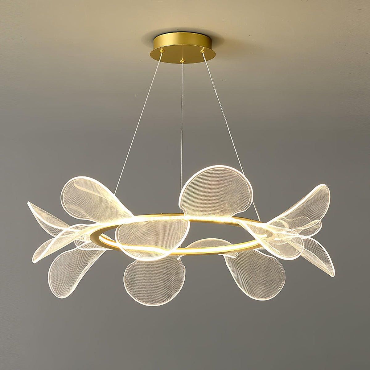 Bain Flying Flowers Chandelier — Gold Acrylic LED Pendant Light