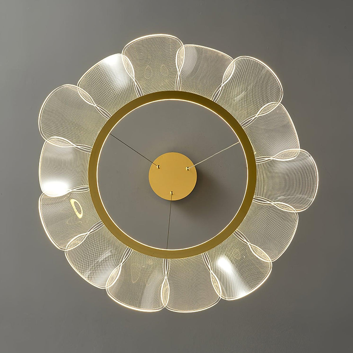 Bain Flying Flowers Chandelier — Gold Acrylic LED Pendant Light