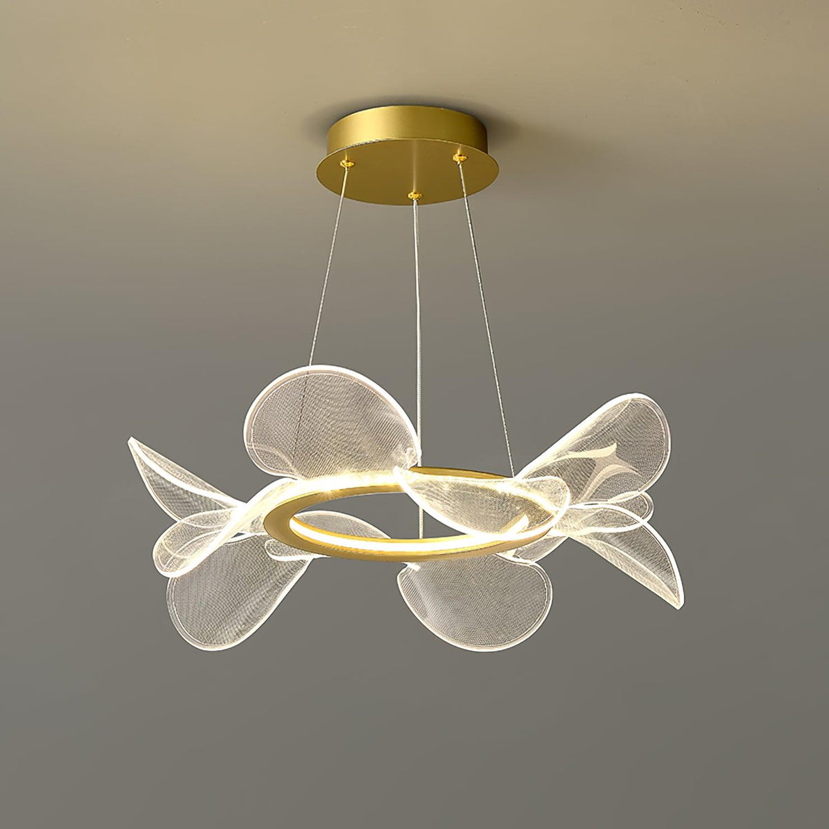 Bain Flying Flowers Chandelier — Gold Acrylic LED Pendant Light