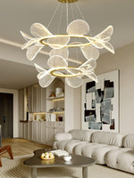 Bain Flying Flowers Chandelier — Gold Acrylic LED Pendant Light