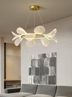 Bain Flying Flowers Chandelier — Gold Acrylic LED Pendant Light