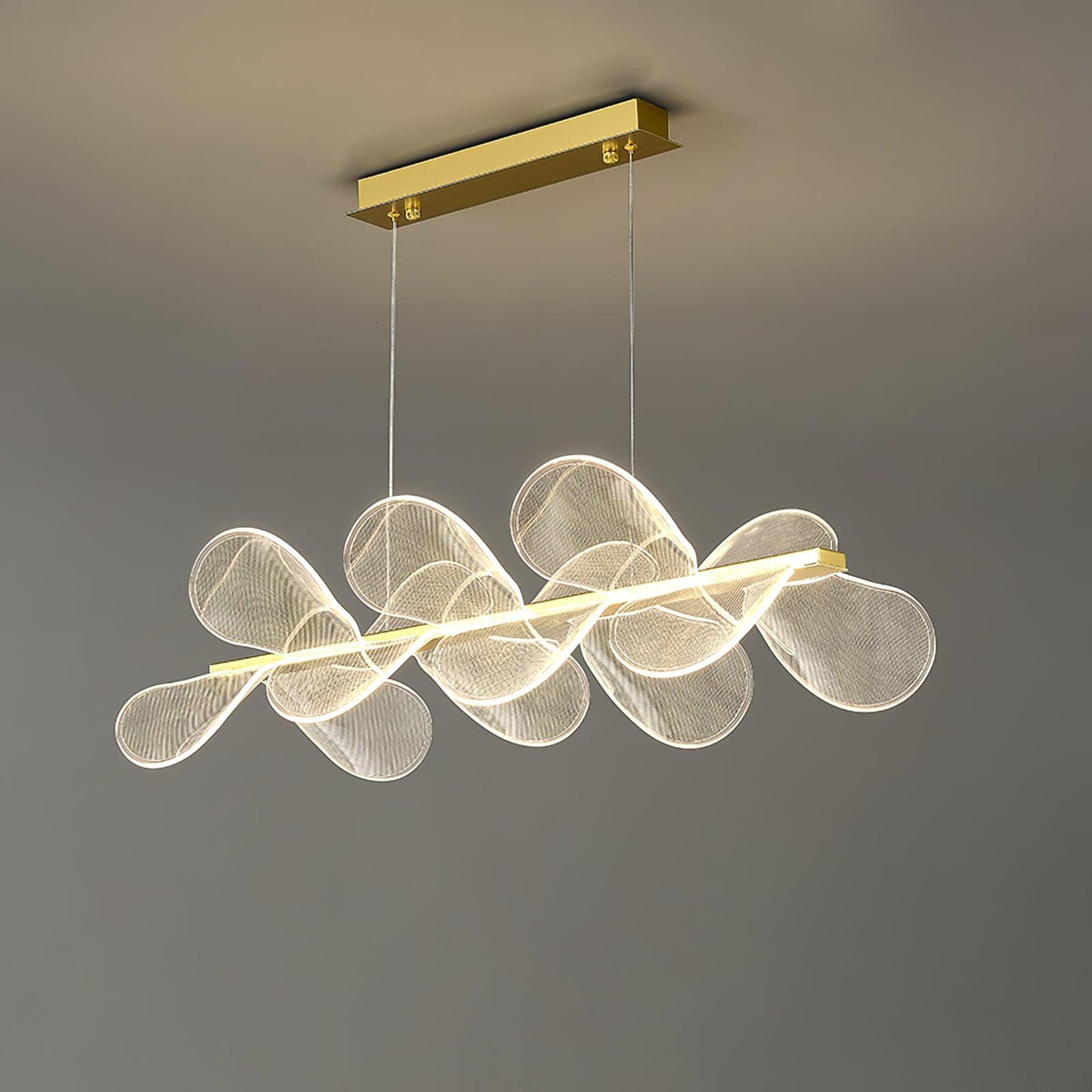 Bain Flying Flowers Chandelier — Gold Acrylic LED Pendant Light