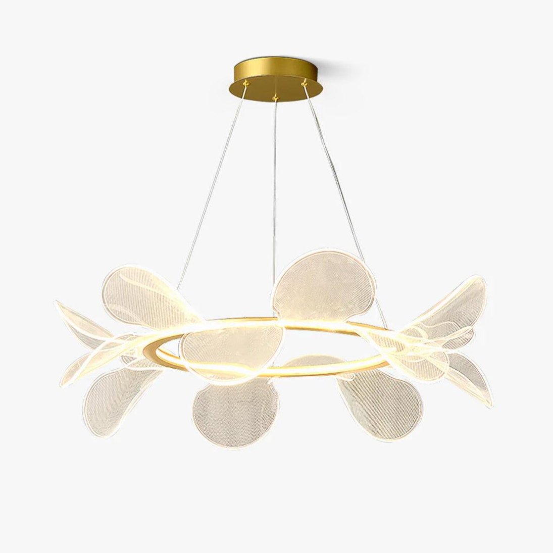 Bain Flying Flowers Chandelier — Gold Acrylic LED Pendant Light