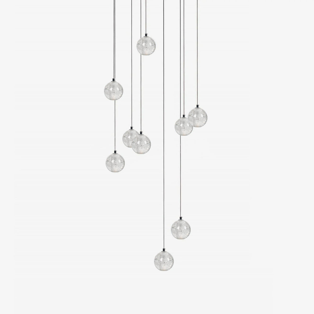 Crystal Ball Pendant Light – Chrome & Clear Glass Chandelier