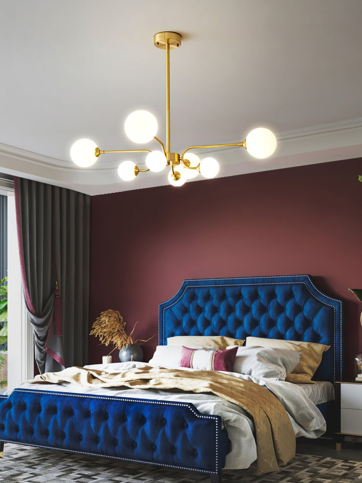 Balloon Ball Chandelier – Modern Gold Glass Pendant Light for Dining Room and Living Room