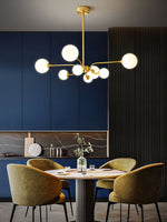 Balloon Ball Chandelier – Modern Gold Glass Pendant Light for Dining Room and Living Room