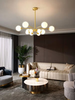 Balloon Ball Chandelier – Modern Gold Glass Pendant Light for Dining Room and Living Room