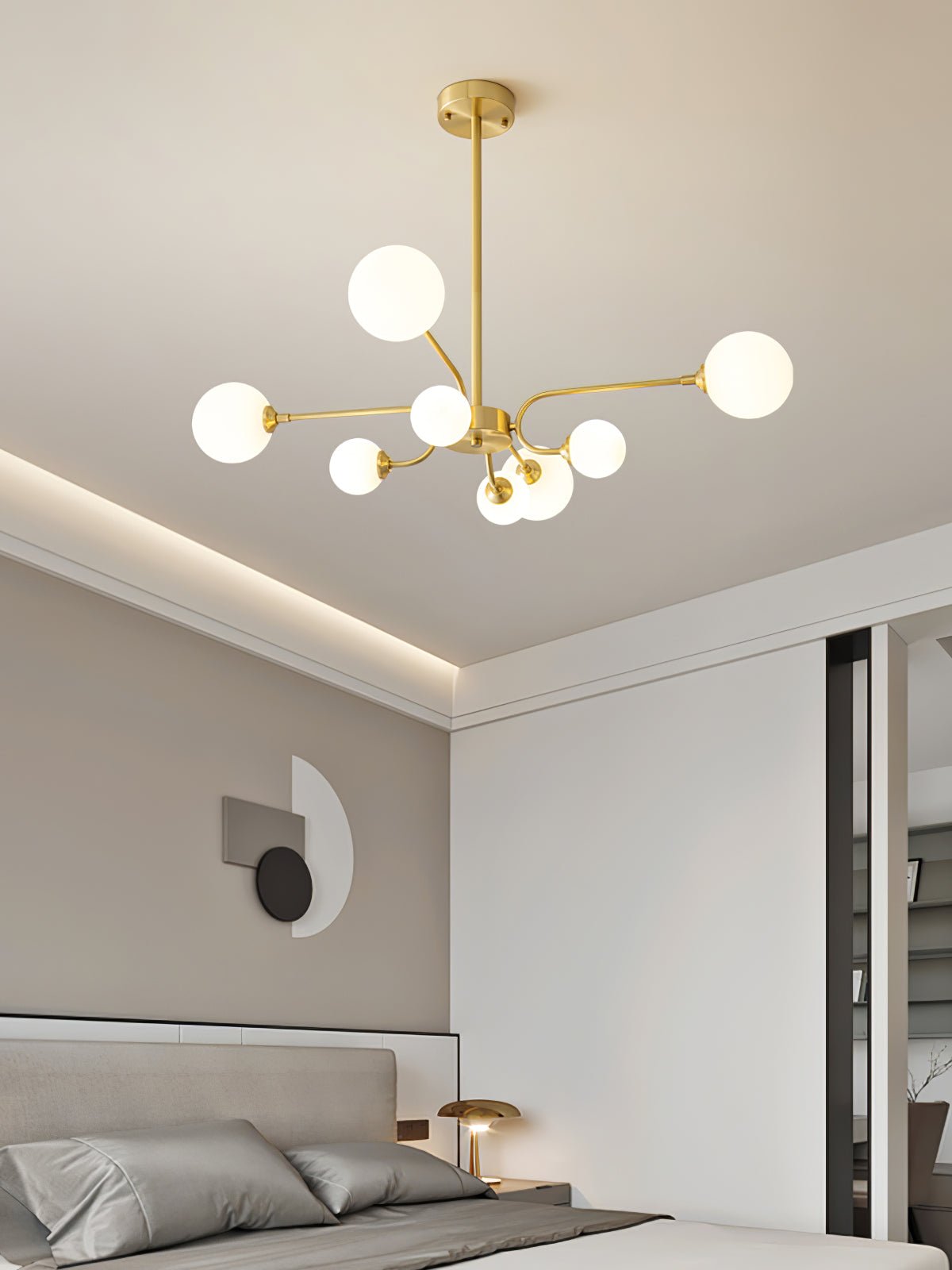 Balloon Ball Chandelier – Modern Gold Glass Pendant Light for Dining Room and Living Room