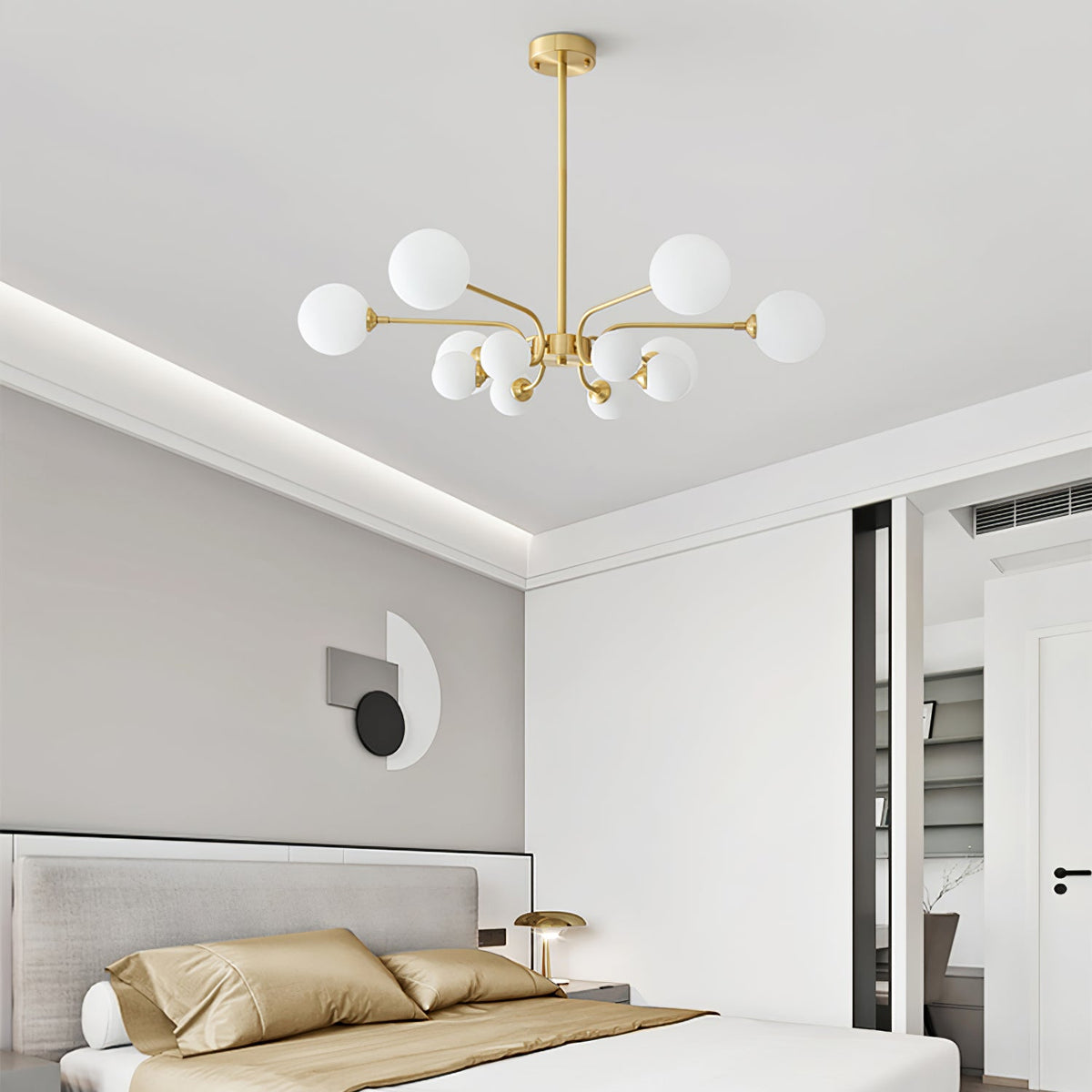 Balloon Ball Chandelier – Modern Gold Glass Pendant Light for Dining Room and Living Room