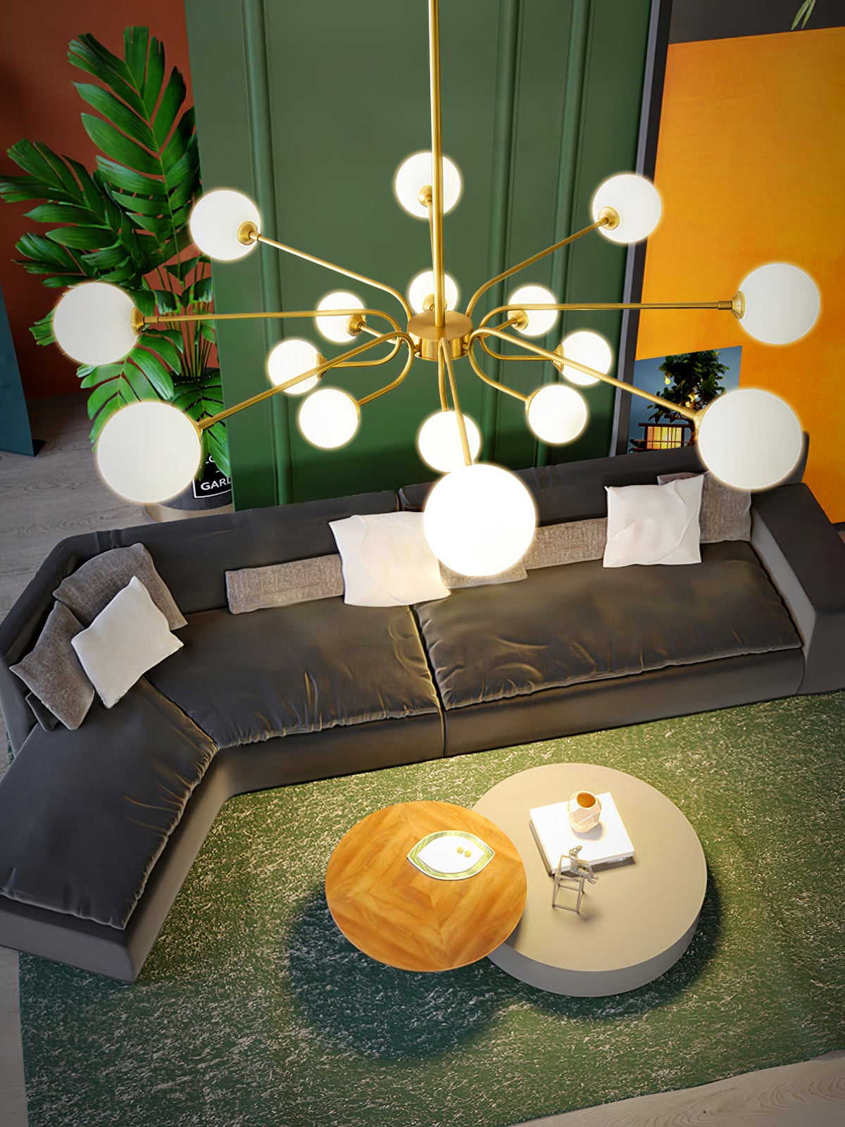 Balloon Ball Chandelier – Modern Gold Glass Pendant Light for Dining Room and Living Room