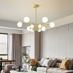 Balloon Ball Chandelier – Modern Gold Glass Pendant Light for Dining Room and Living Room