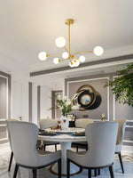 Balloon Ball Chandelier – Modern Gold Glass Pendant Light for Dining Room and Living Room