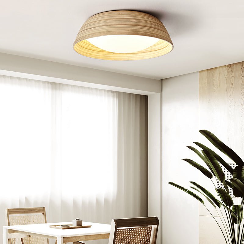 Bamboo Textured LED Flush Mount Ceiling Light for Modern Interiors