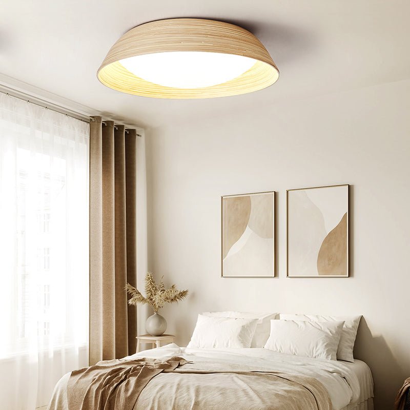 Bamboo Textured LED Flush Mount Ceiling Light for Modern Interiors