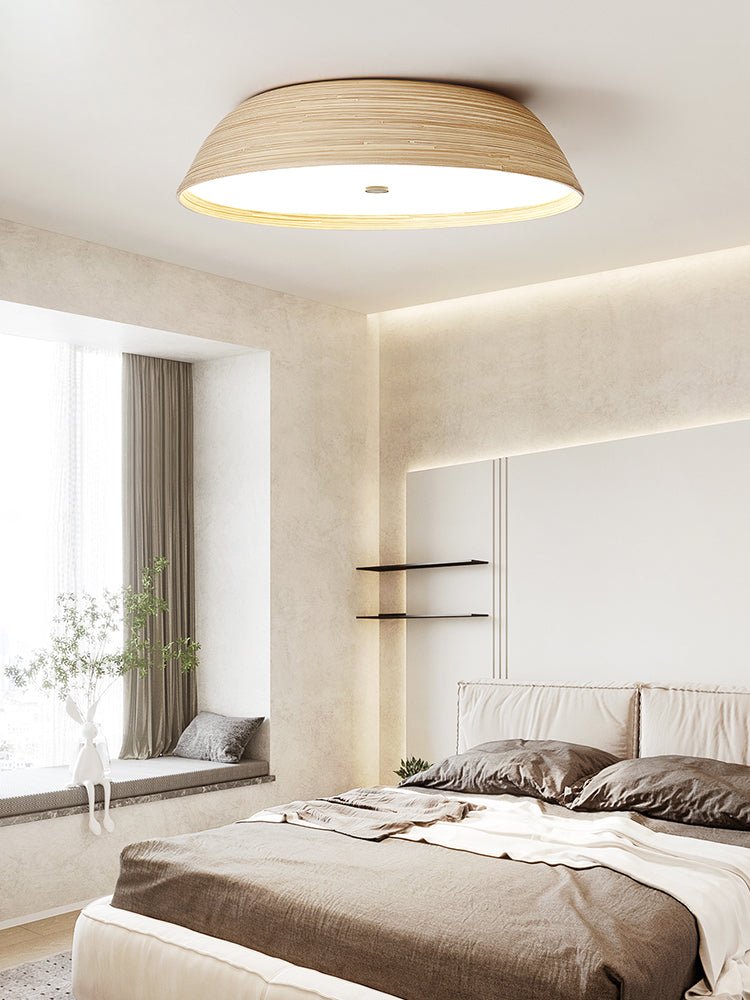 Bamboo Textured LED Flush Mount Ceiling Light for Modern Interiors