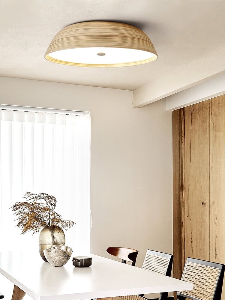 Bamboo Textured LED Flush Mount Ceiling Light for Modern Interiors