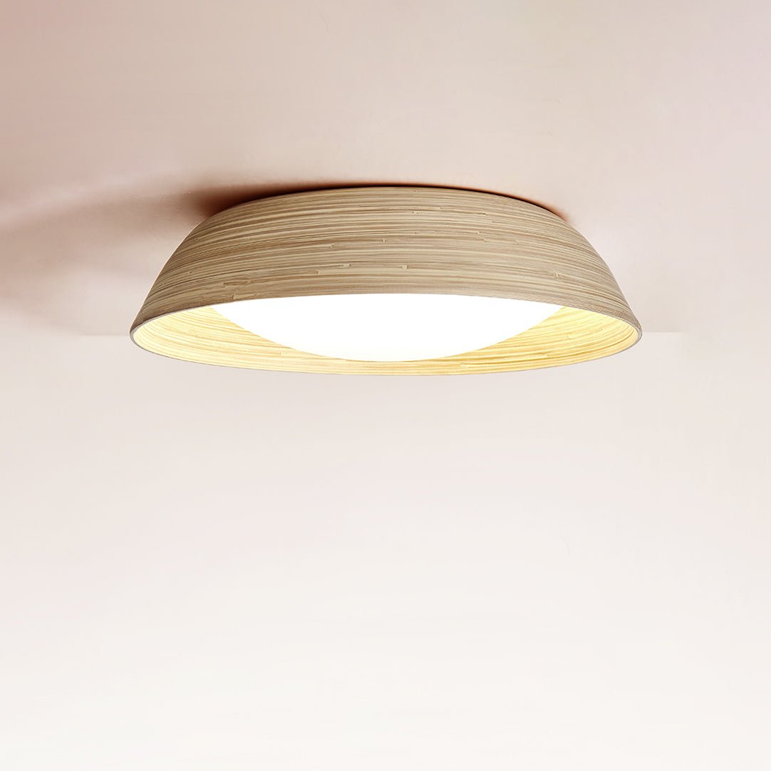 Bamboo Textured LED Flush Mount Ceiling Light for Modern Interiors