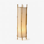 Bamboo Veil Lantern Floor Lamp – Natural Bamboo & Fabric Ambient Light for Living Room, Bedroom
