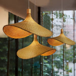 Bamboo Weave Hat Pendant Light