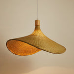 Bamboo Weave Hat Pendant Light