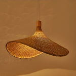 Bamboo Weave Hat Pendant Light
