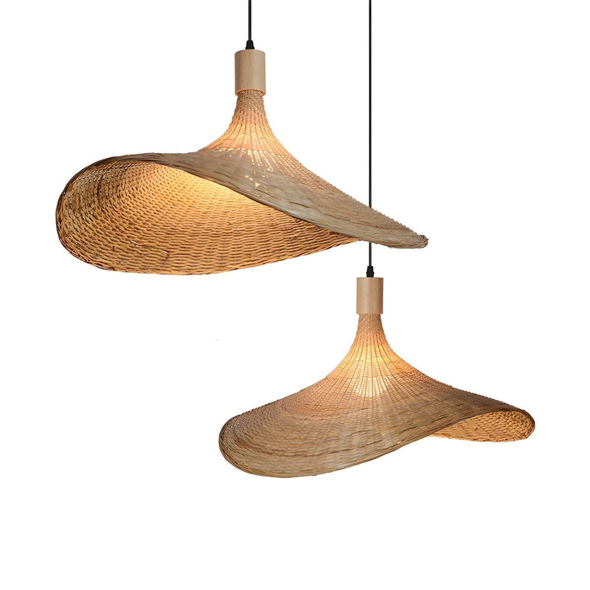 Bamboo Weave Hat Pendant Light