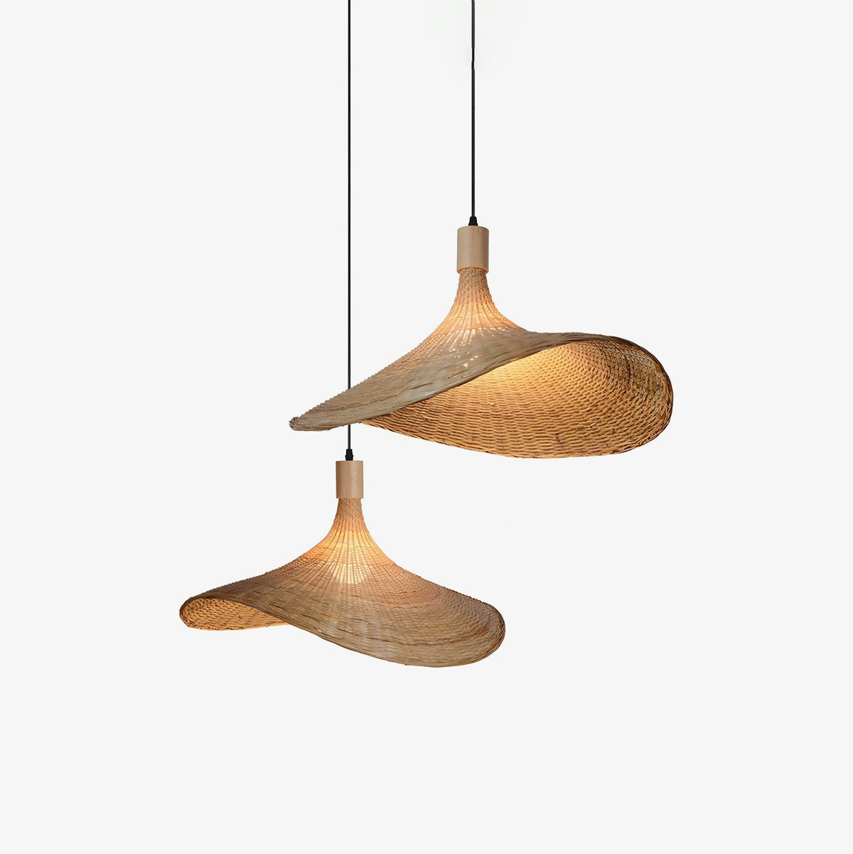 Bamboo Weave Hat Pendant Light