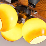 Tropical Breeze Ceiling Fan with Three Glass Shades