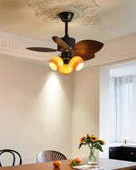 Tropical Breeze Ceiling Fan with Three Glass Shades