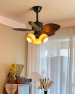 Tropical Breeze Ceiling Fan with Three Glass Shades