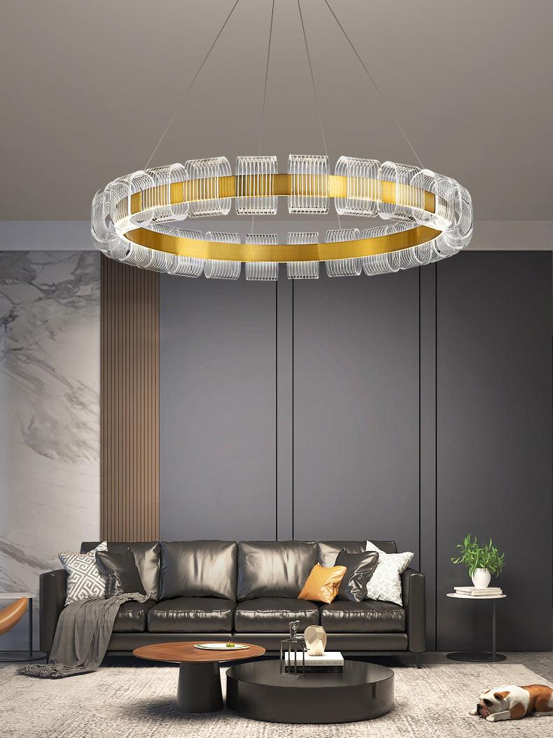 Bangle LED Chandelier – Modern Acrylic Ceiling Light for Dining and Living Rooms