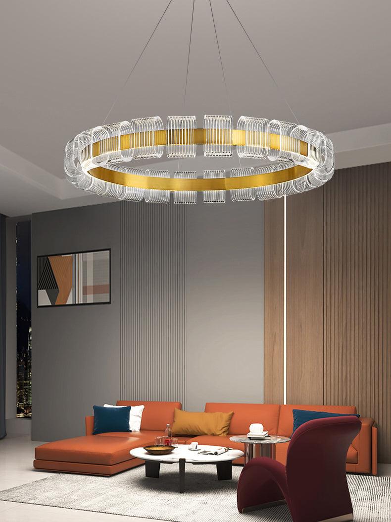 Bangle LED Chandelier – Modern Acrylic Ceiling Light for Dining and Living Rooms