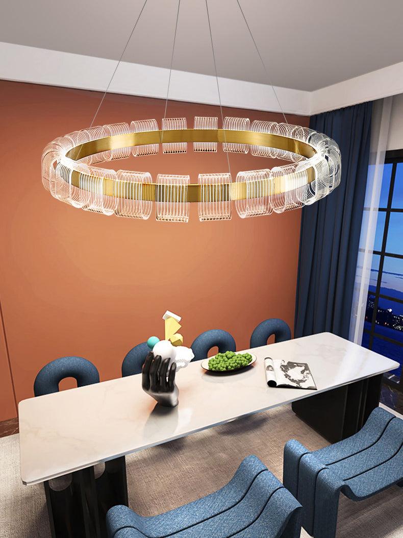 Bangle LED Chandelier – Modern Acrylic Ceiling Light for Dining and Living Rooms
