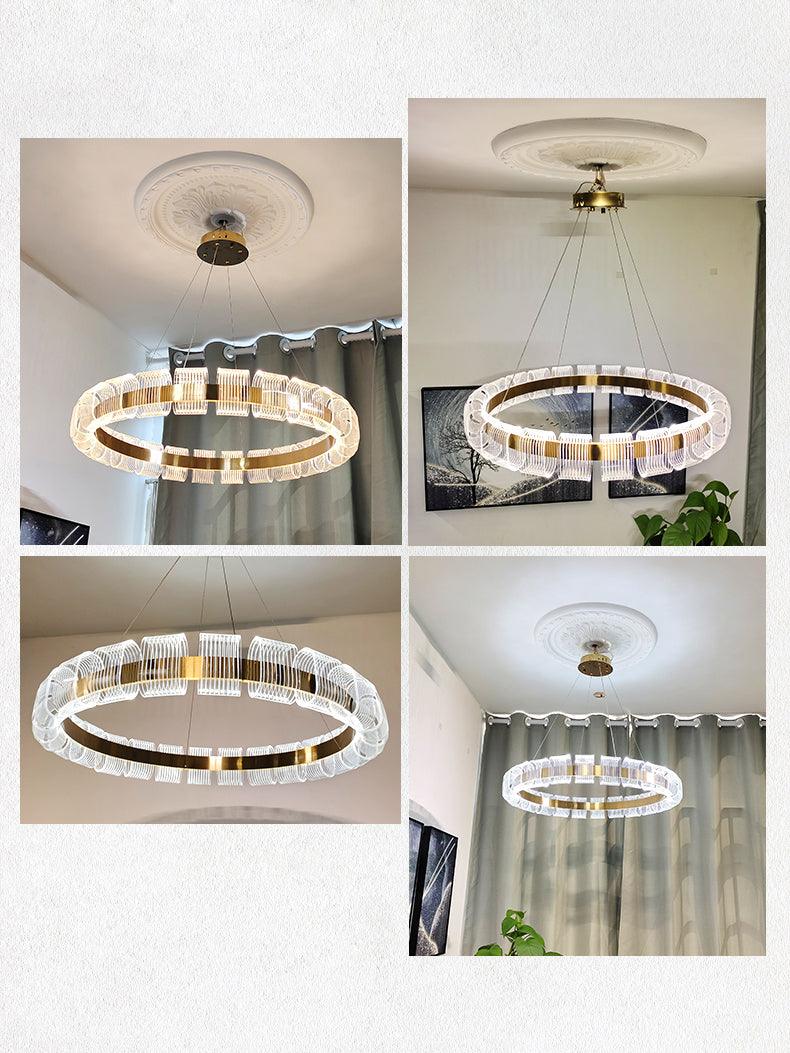 Bangle LED Chandelier – Modern Acrylic Ceiling Light for Dining and Living Rooms