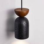 Basalt Walnut Drop Pendant Light – Organic Modern Travertine Hanging Lamp
