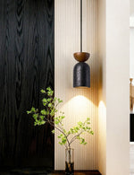 Basalt Walnut Drop Pendant Light – Organic Modern Travertine Hanging Lamp